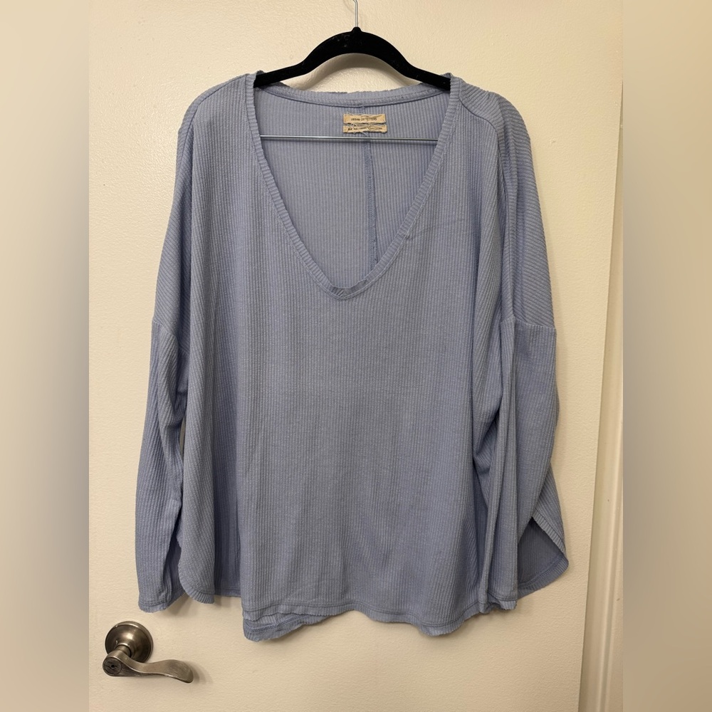 Urban Outfitters Waffle Knit Long Sleeve Top | Women’s Casual Layering Shirt
